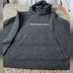 Boy's Quiksilver Charcoal Hoodie - M (10/12)